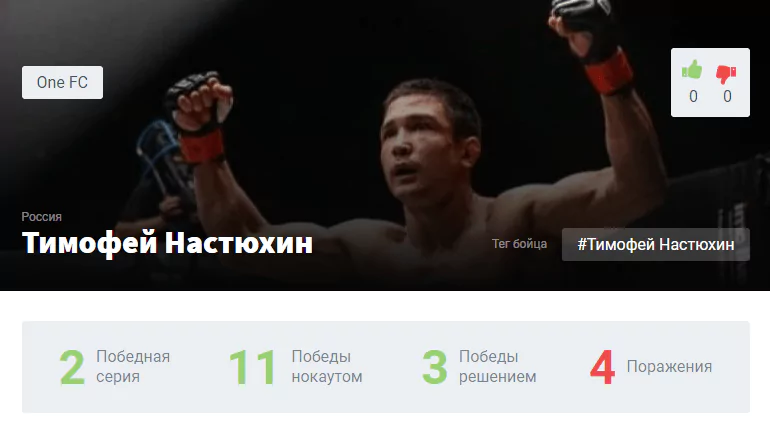 Прогноз на бой Тимофей Настюхин – Кристиан Ли