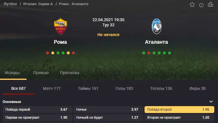 Рома - Аталанта. Продолжат ли «бергамаски» серию побед в чемпионате?