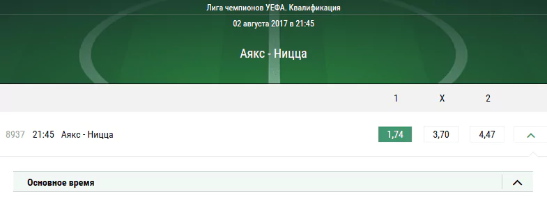 Аякс - Ницца. Прогноз матча квалификации Лиги Чемпионов