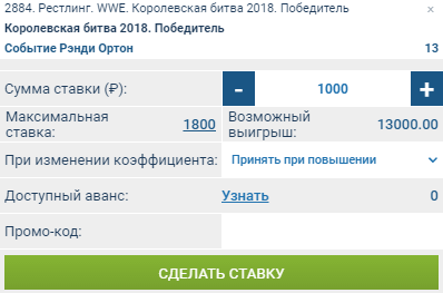как сделать ставку на реслинг wwe