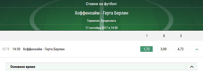 Хоффенхайм - Герта. Прогноз матча Бундеслиги