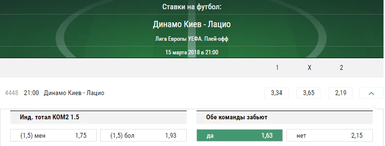 Динамо Киев - Лацио. Прогноз матча Лиги Европы