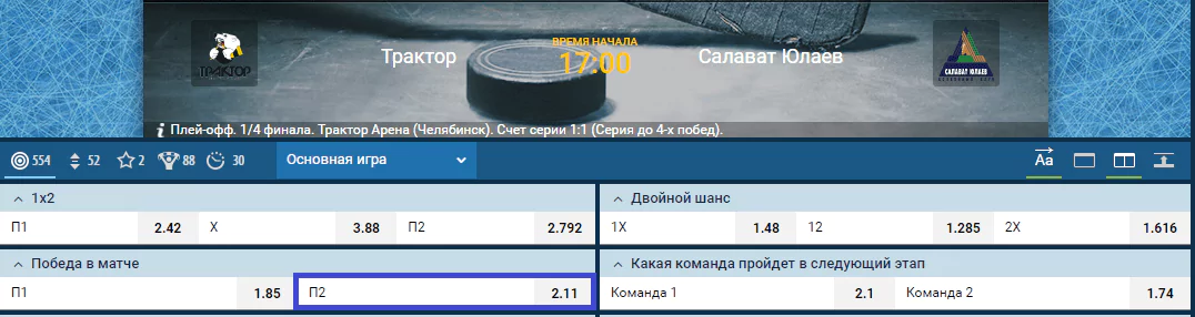 Прогноз на матч Трактор – Салават Юлаев