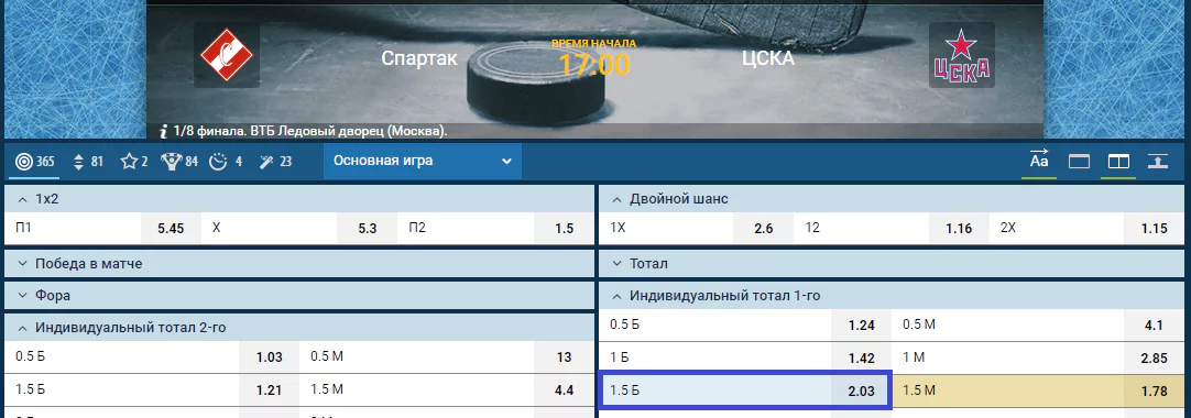 Прогноз на матч плей-офф КХЛ Спартак – ЦСКА