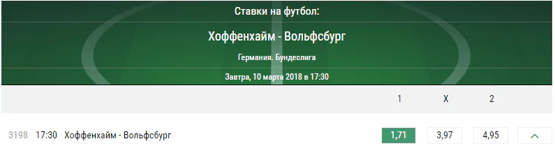 Хоффенхайм - Вольфсбург. Прогноз матча чемпионата Германии