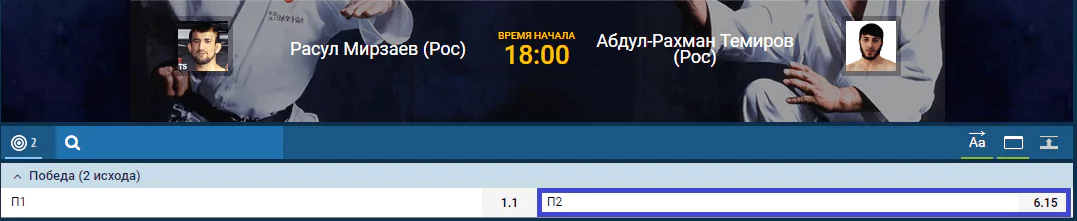 Прогноз на бой Расул Мирзаев – Абдул-Рахман Темиров