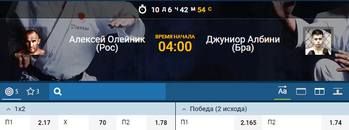 Прогноз на бой Алексей Олейник – Джуниор Албини