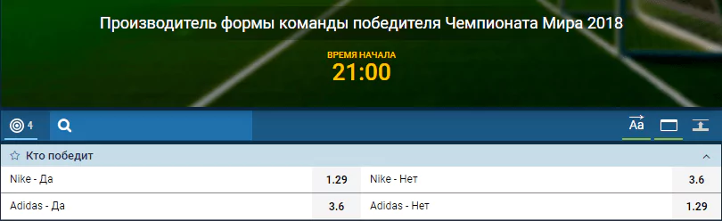Nike или Adidas? Ставки на производителя формы победителя ЧМ-2018