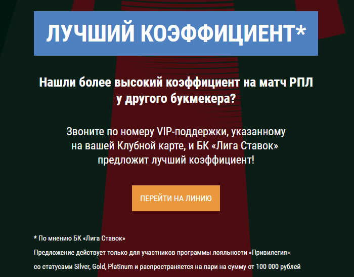 Уникальные предложения Лиги Ставок для РФПЛ