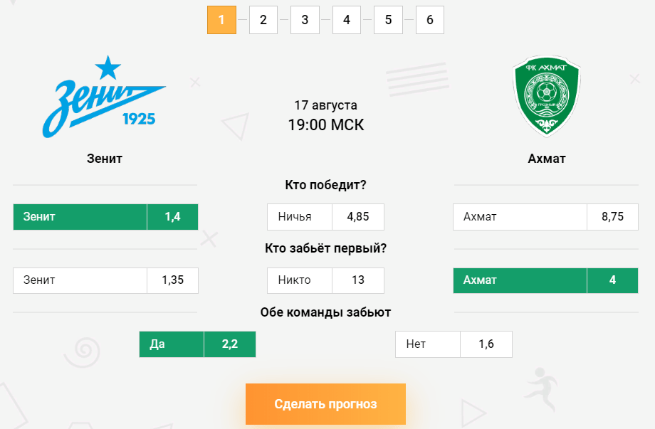 Конкурс прогнозов БК Лига Ставок