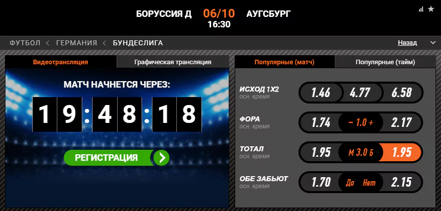 Боруссия Д – Аугсбург. Прогноз матча чемпионата Германии
