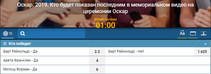 Букмекеры начали принимать ставки на кинопремию Оскар 2019