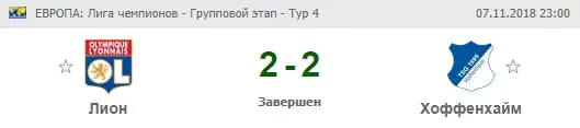 Обзор тура Лиги Чемпионов (7 ноября 2018)