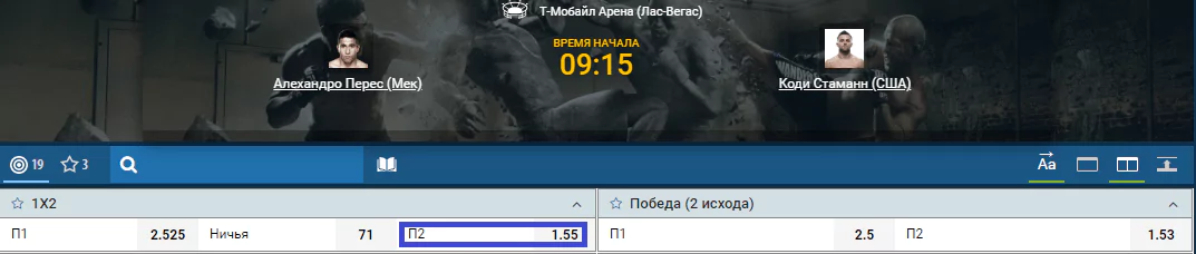 Прогноз на бой Алехандро Перес – Коди Стэманн