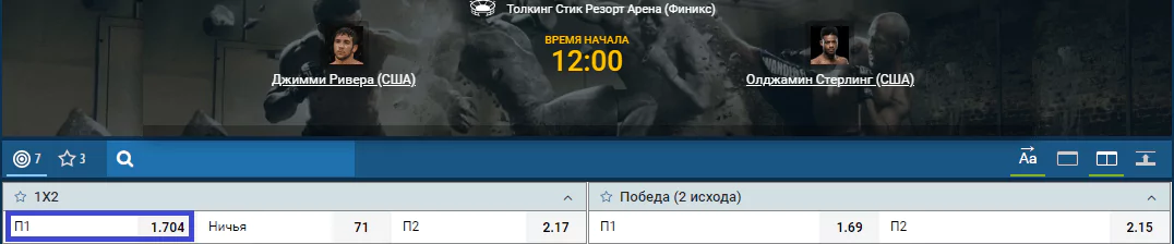 Прогноз на бой Джимми Ривейра – Олджамин Стерлинг