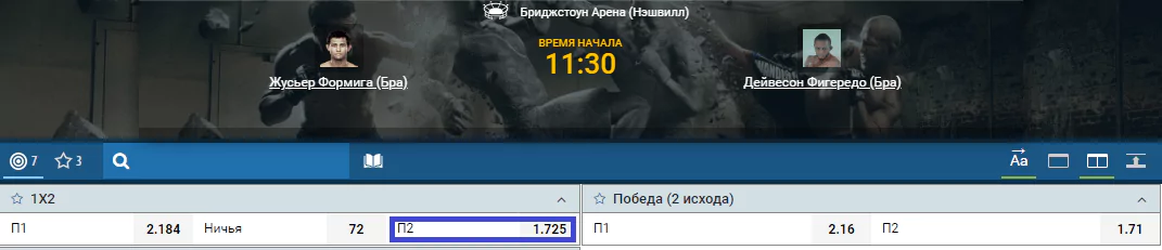 Прогноз на бой Жусьер Формига – Дейвисон Фигейреду