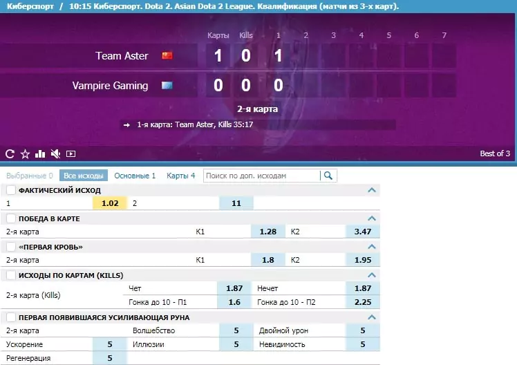 Как ставить на киберспорт в БК Betcity?
