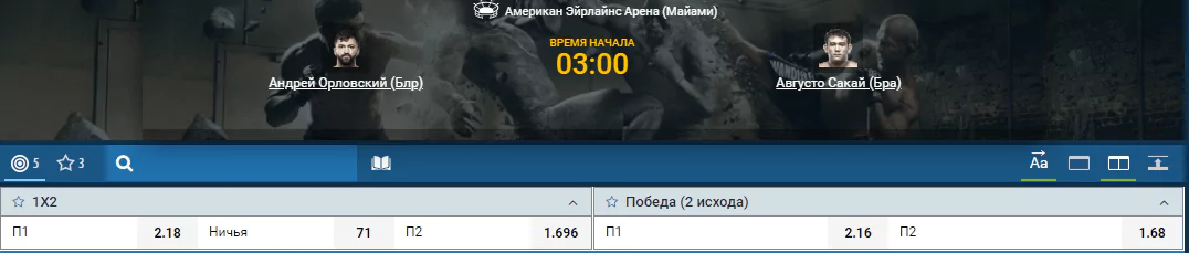 Прогноз на бой Андрей Орловский – Аугусто Сакаи