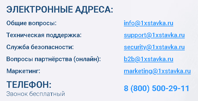 Как связаться с техподдержкой БК 1хСтавка?