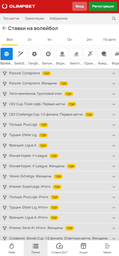 Как поставить на волейбол в Olimpbet?