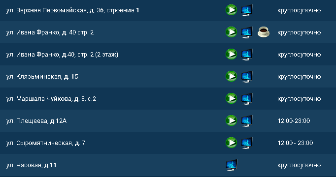 Есть ли клубы БК 1хСтавка в Москве?