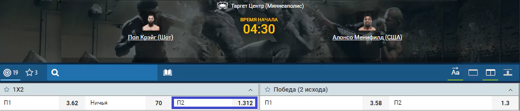 Прогноз на бой Алонзо Менфилд – Пол Крэйг