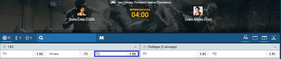 Прогноз на бой Эшли Йодер – Сиюри Кондо