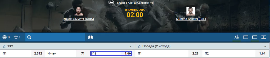 Прогноз на бой Джош Эмметт – Мирсад Бектич