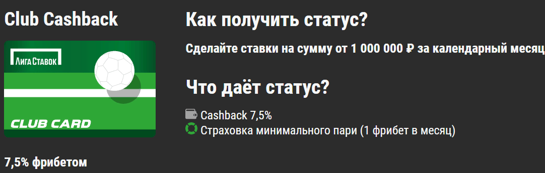 VIP статус новым игрокам от БК Лига Ставок