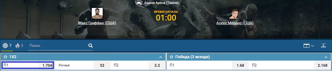 Прогноз на бой Макс Гриффин – Алекс Мороно