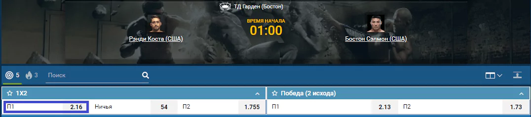 Прогноз на бой Рэнди Коста – Бостон Сэлмон