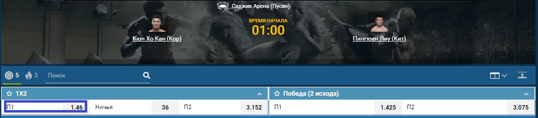 Прогноз на бой Кюн Хо Канг – Пингуань Лю