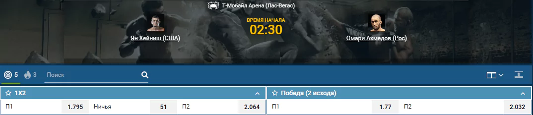 Прогноз на бой Ян Хейниш – Омари Ахмедов