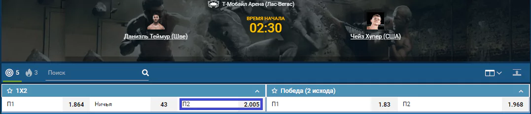 Прогноз на бой Даниэль Теймур – Чейз Хупер