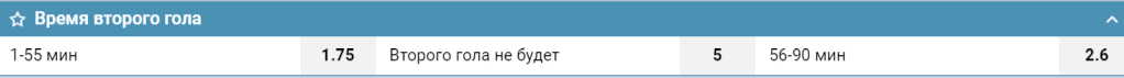 Время второго гола