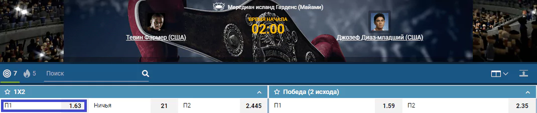 Прогноз на бой Тевин Фармер – Джозеф Диас-мл.