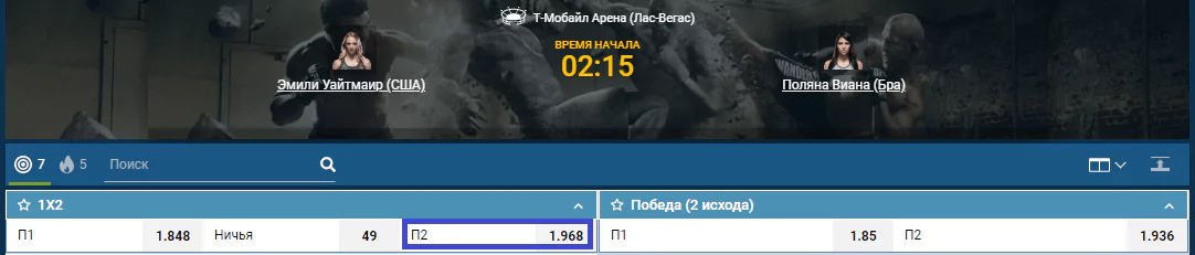 Прогноз на бой Эмили Уитмайр – Полиана Виана