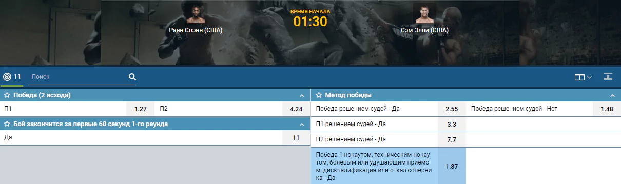 Прогноз на бой Райан Спэнн – Сэм Элви
