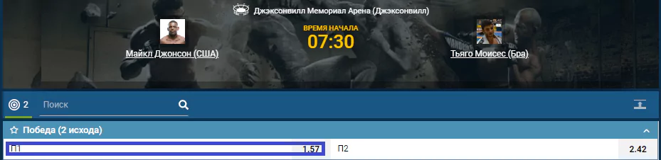 Прогноз на бой Майкл Джонсон – Тиаго Мойзес