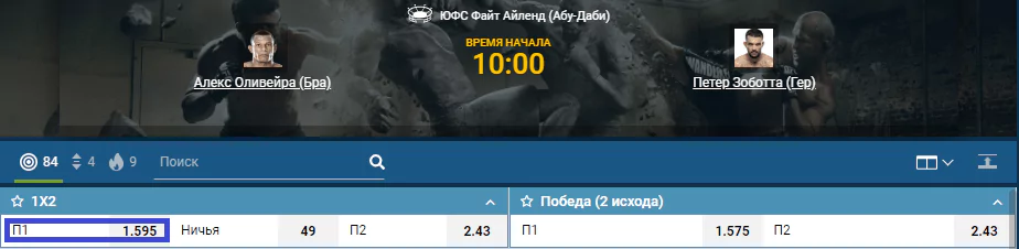 Прогноз на бой Алекс Оливейра – Петер Соботта