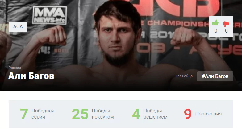 Прогноз на бой Али Багов – Мурад Абдулаев