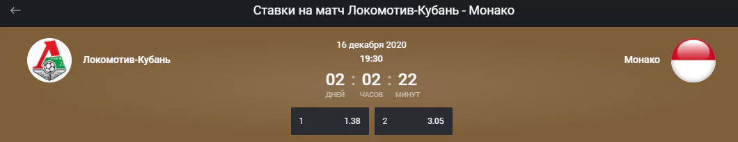 Локомотив-Кубань – Монако. Прогноз на матч Еврокубка
