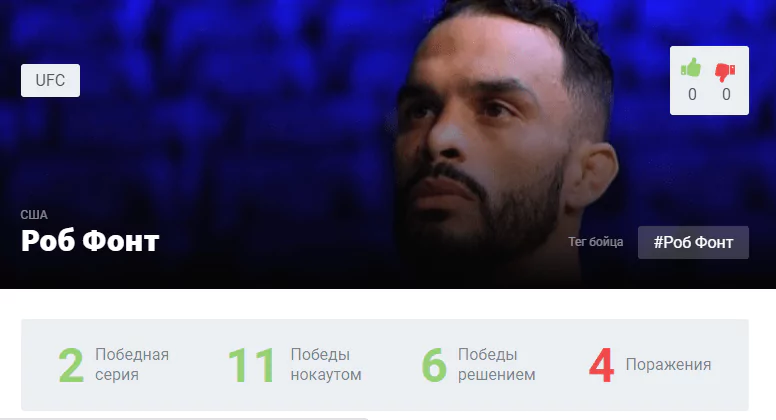 Прогноз на бой Марлон Мораес – Роб Фонт