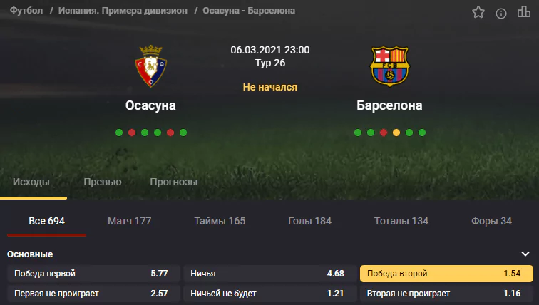 Осасуна - Барселона. Продолжат ли каталонцы погоню за лидером Примеры?