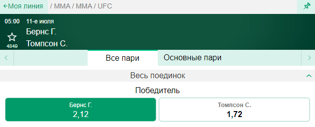 Прогноз на бой Гилберт Бёрнс – Стивен Томпсон