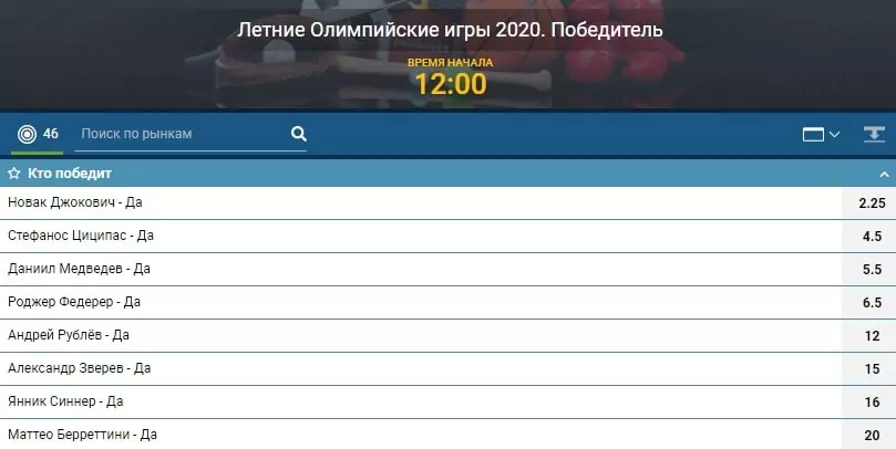 Специальные ставки на Олимпиаду 2021