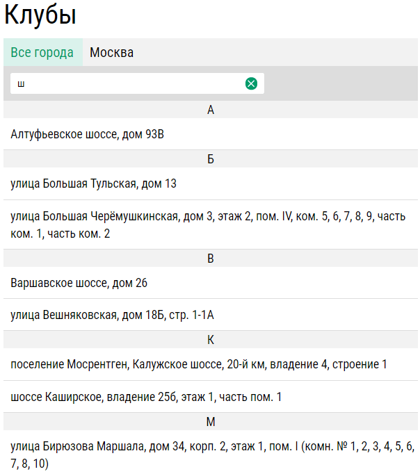 В каких городах есть клубы Лиги Ставок?