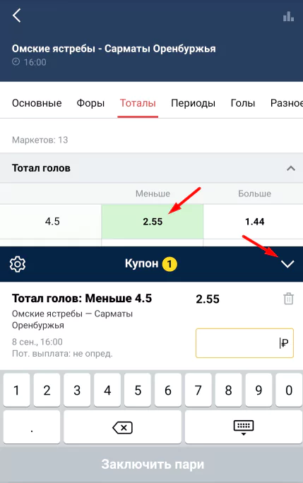 Как делать экспресс-ставки в БК Марафон?