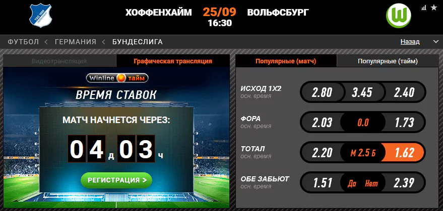 Хоффенхайм – Вольфсбург. Смогут ли гости продолжить беспроигрышную серию?