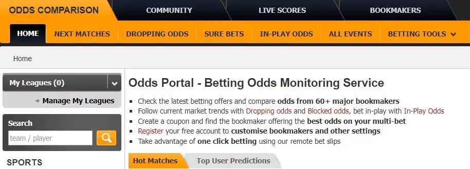Обзор сервиса OddsPortal